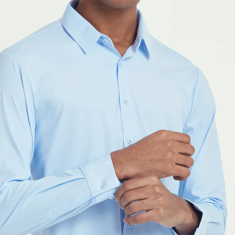 camisa social ultra stretch azul 4